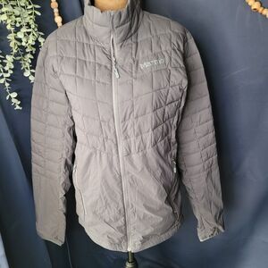 Marmot Women's Zip Up Grey Quilted Puffer Jacket Size Small